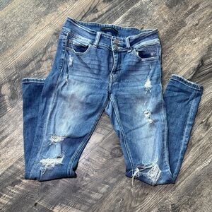 Flying Monkey Blue Ripped Skinny Jeans. Size 27